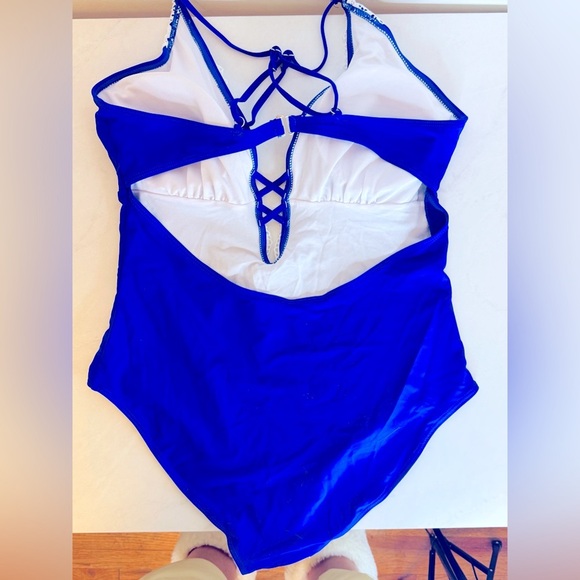 Royal Blue Lace One Piece Women’s Swimsuit NWOT - Picture 8 of 8